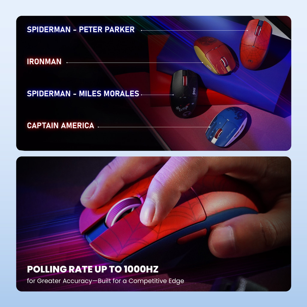 Rexus RIVA RX-120 Marvel Edition - Mouse Gaming Wireless Lightweight PAW3311 (2)