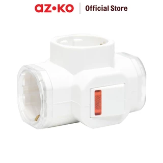 AZKO Krisbow Steker T-Arde 3 Arah Dengan Switch - Putih Electric Socket Soket Cabang Adaptor Colokan Peralatan Elektronik Extension Kotak Kontak