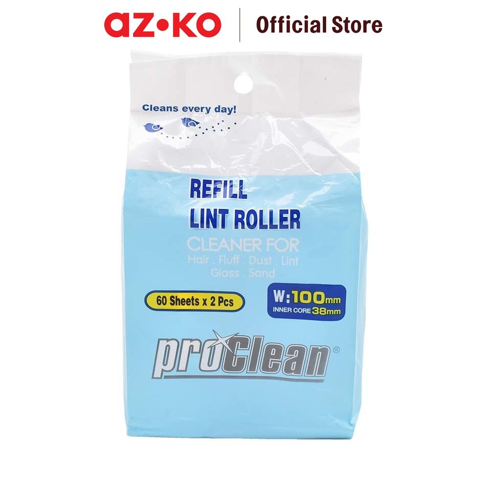 Jual AZKO Proclean 60 Lembar Set 2 Pcs Refill Lint Roller | Shopee ...