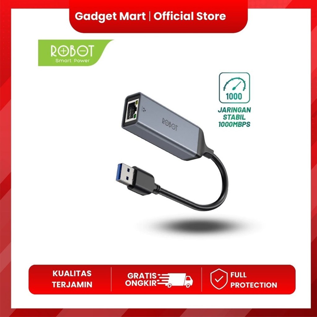 Jual ADAPTOR ETHERNET USB TO RJ45 ROBOT HEA100 + USB HUB 2.0/3.0 ...