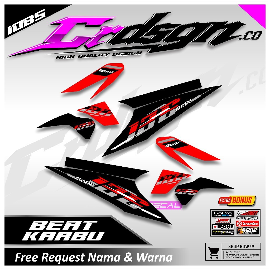 Jual Striping Stiker Sticker Motor Beat Karbu Carbu Old Motif Design ...