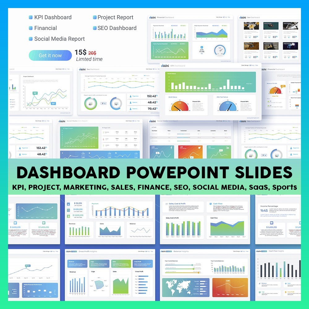 Jual 12 Dashboard Report PowerPoint Presentation Template | Various ...