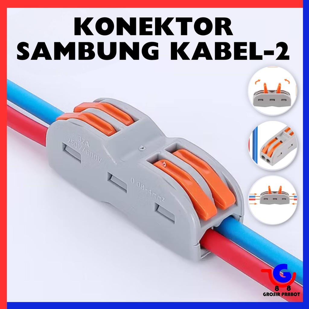 Jual Terminal Penyambung Kabel Listrik 2 Pin Wire Cable Connector PCT ...