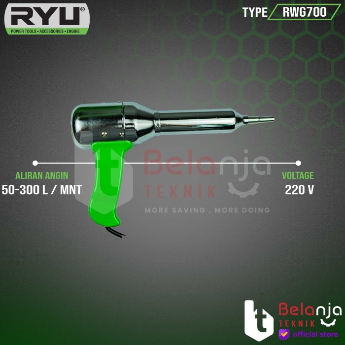 Jual RYU Mesin Las Pipa PVC RWG 700 Las Plastik Heat Gun RWG700 700 Wat ...