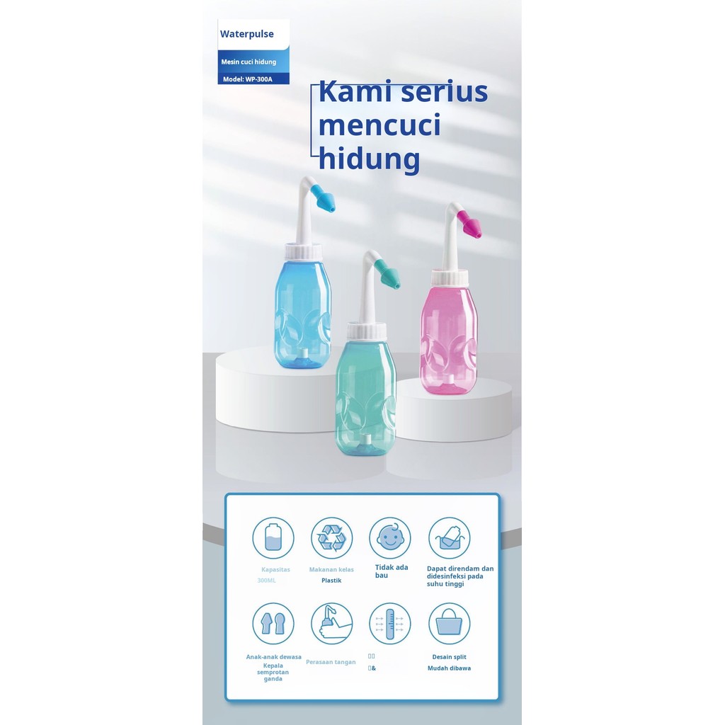 Jual Botol pencuci hidung neti pot portabel untuk anak-anak dewasa di ...