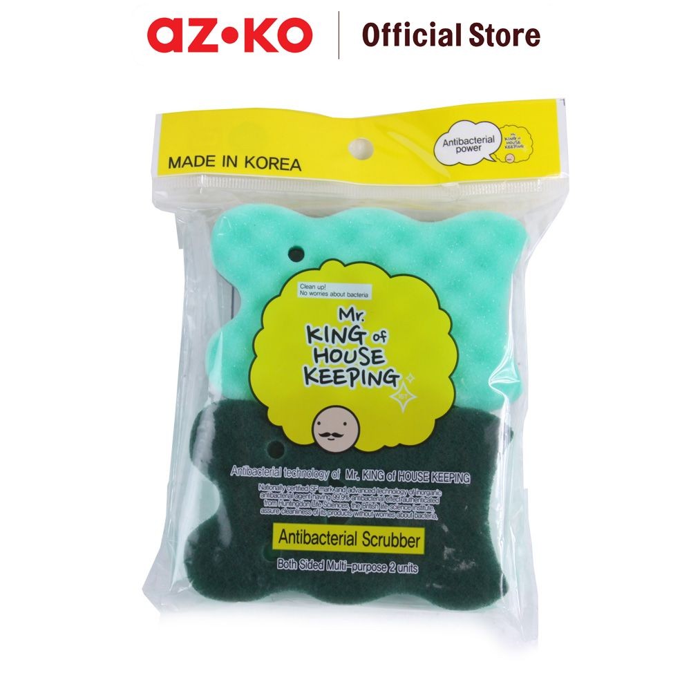 Jual AZKO Spons Set 2 Pcs Scrubber Antibakteri Busa Penggosok Serbaguna ...