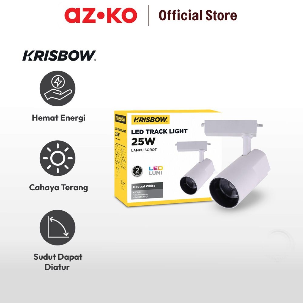 Jual AZKO Krisbow Lampu Sorot Led Track Light 25 Watt Neutral White ...
