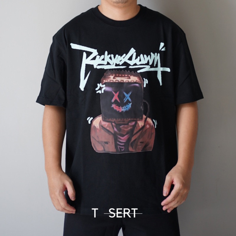 Jual Kaos Oversize RIC Ricky Is Clown Mechanical Age Black Tee ( 100% ...