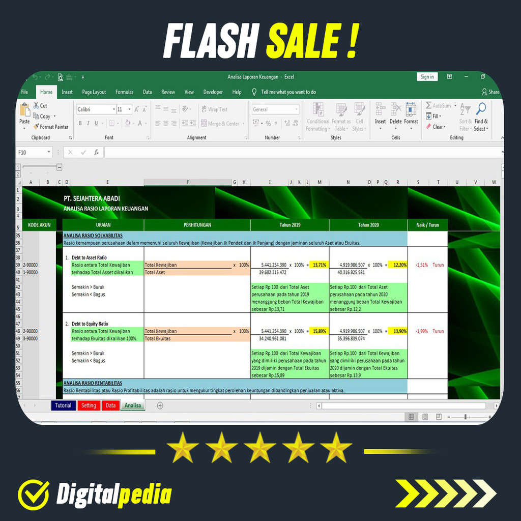 Jual Aplikasi Smart Excel Analisa Rasio Laporan Keuangan Perusahaan ...