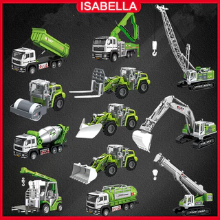 ISABELLA Alloy 1:55 Mainan Mobil Excavators / Mainan Mobil Konstruksi / Mobil Crane Truck / Road Roller/Bulldozers/Forklift Trucks/Mixer Trucks/Sprinkler Truck/Fuel Tanker/Pengangkut Sampah/Pemadam Kebakaran/Mobil Mobilan Truk Besar Mainan Truck Anak Laki