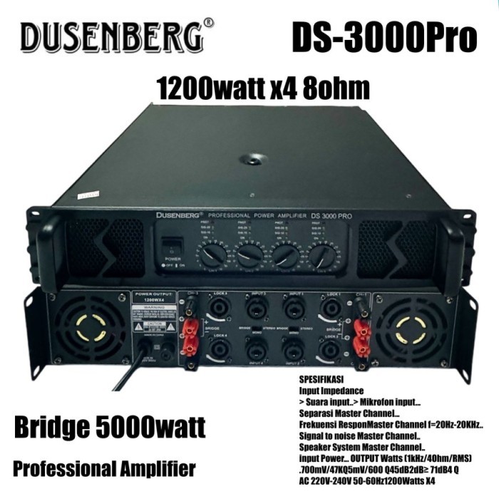 Jual POWER AMPLIFIER PROFESSIONAL AUDIO DUSENBERG DS 3000 PRO,4800 WATT
