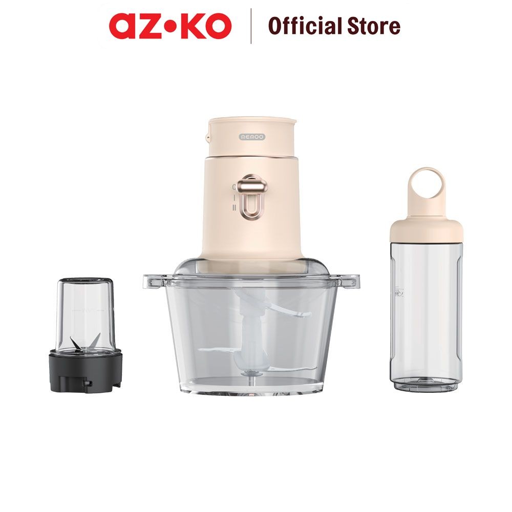 Jual AZKO Memoo Mini Chopper Multifunction 3 In 1 - Krem Food Processor ...