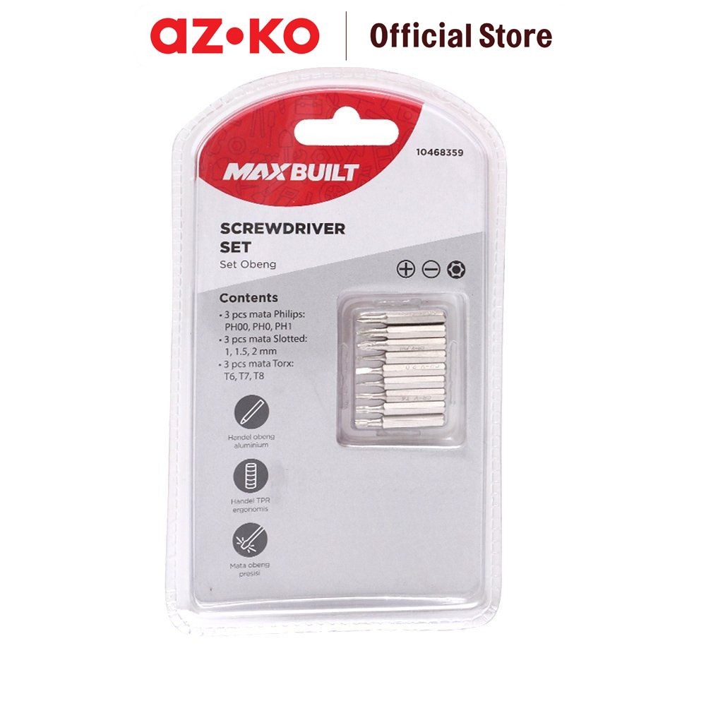 Jual AZKO Maxbuilt Set Obeng Multifungsi 9 In 1 Screwdriver Alat ...