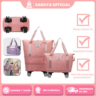 3in1 tas travel trolley up size / tas trolly / tas troli / tas travelling roda / tas duffel/Tas travel bagasi/tas travel besar tahan air
