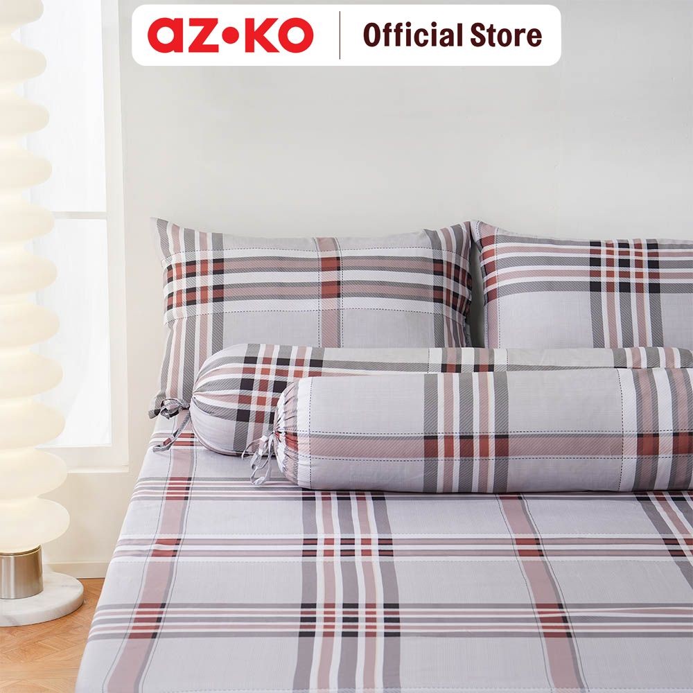 Jual AZKO Sleeplite Set Seprai Microfiber Stripe Coco Sprei Seprai ...