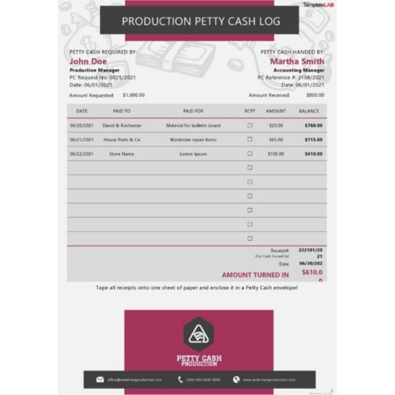 Jual 20+ Petty Cash Log Templates Excel +pdf+word | Shopee Indonesia