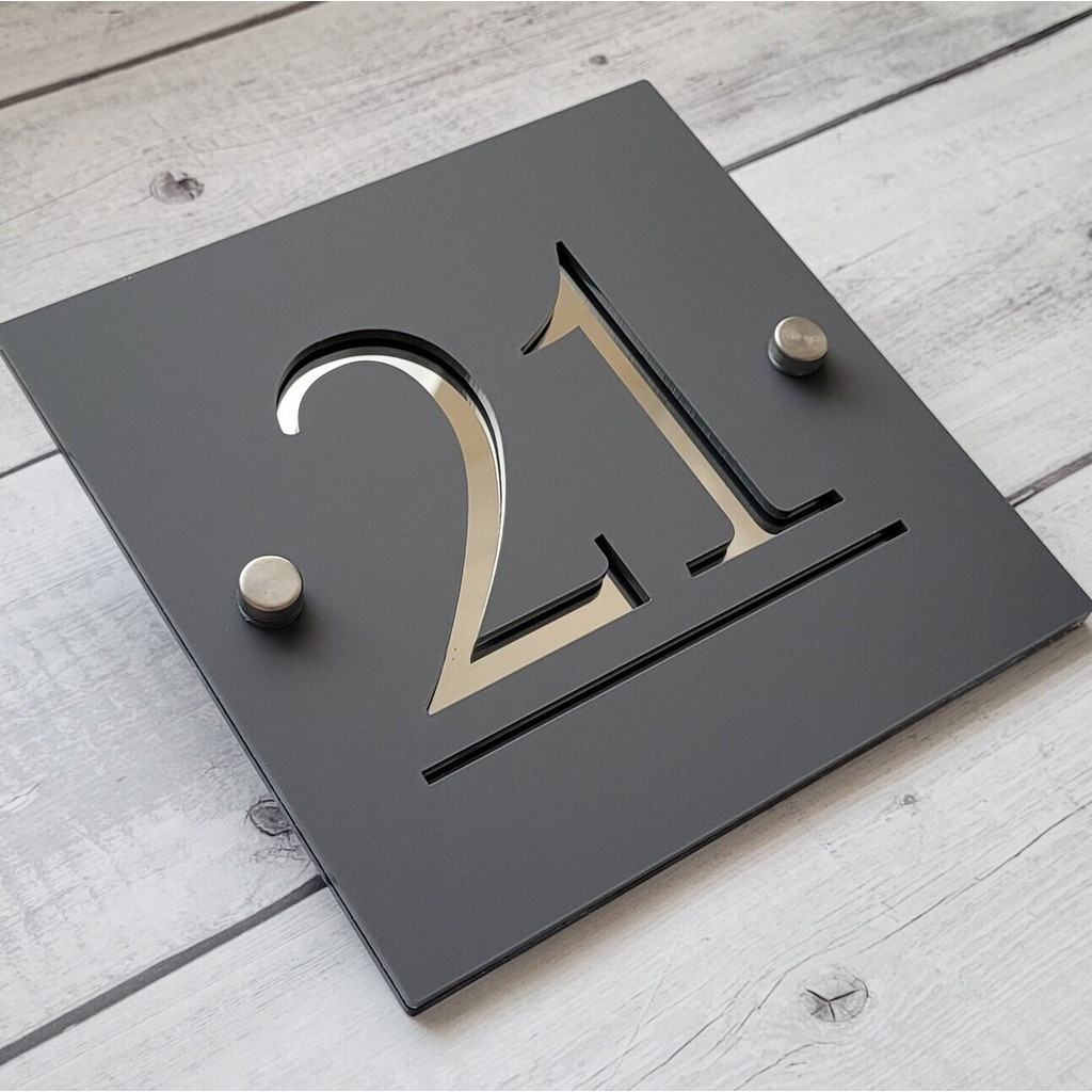 Jual Outdoor residential number plate, address nameplate, matte acrylic ...