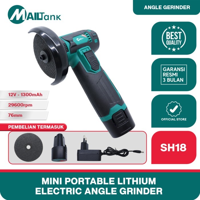 Jual MAILTANK SH18 Mini Portabel Angel Gerinda 3 Inch Gerenda Baterai ...