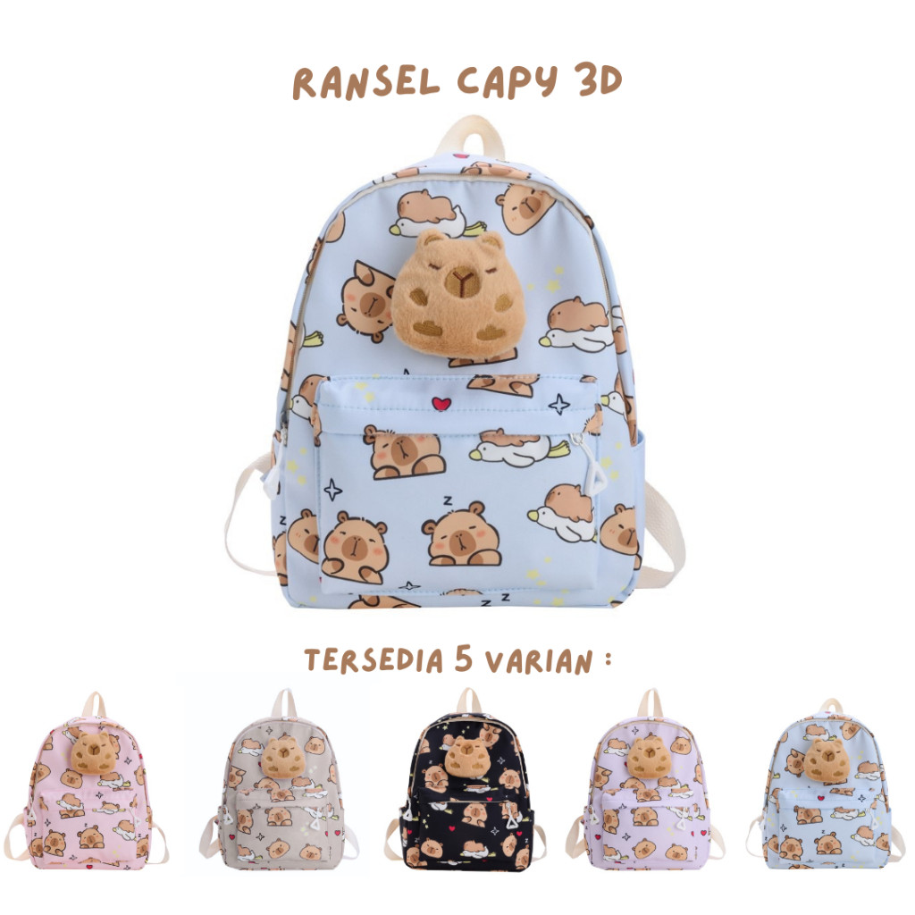 Jual MINISOLE - Tas Ransel 3D CAPY Backpack Sekolah Anak motif capybara ...