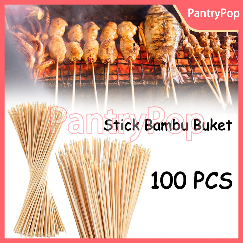 Jual 100Pcs Stick Balok Kayu Pinus 3mm*15cm / 3mm*20cm / Barbecue Party ...