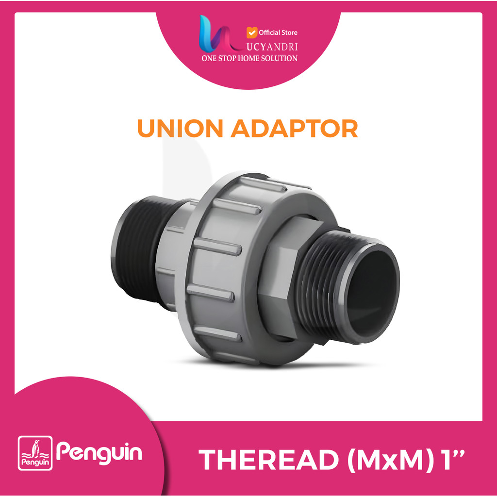 Jual Union Adaptor Pipa Thread Penguin MxM 1 inch - Konektor Sambungan ...