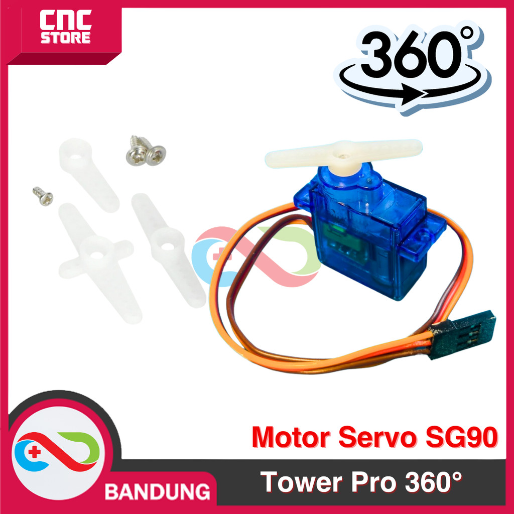 Jual TOWERPRO MOTOR SERVO SG90 SG-90 9G 360 DERAJAT | Shopee Indonesia