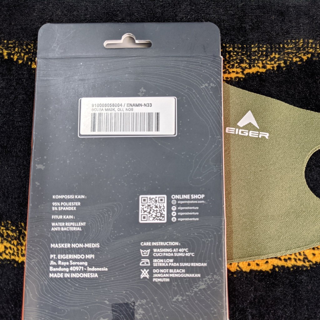 Jual EIGER 1989 MASKER KAIN NON MEDIS SCUBA MASK - OLIVE | Shopee Indonesia