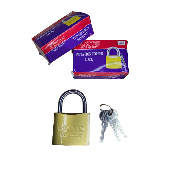 Jual Gembok Pagar / Rumah / Pintu Exito 50mm - Padlock Kuning Besi (TK ...