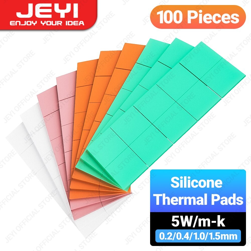 Poppstar 6X Pad Thermique 50x50 mm avec Une conductivité Thermique de 6 W/MK (2 pièces pour Chaque épaisseur de: 0,5mm / 1mm / 1,5mm) Couleur Bleue