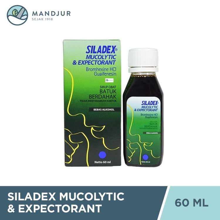Jual SILADEX MUCOLYTIC & EXPECTORANT SIRUP 1 BOTOL @ 60 ML | Shopee ...