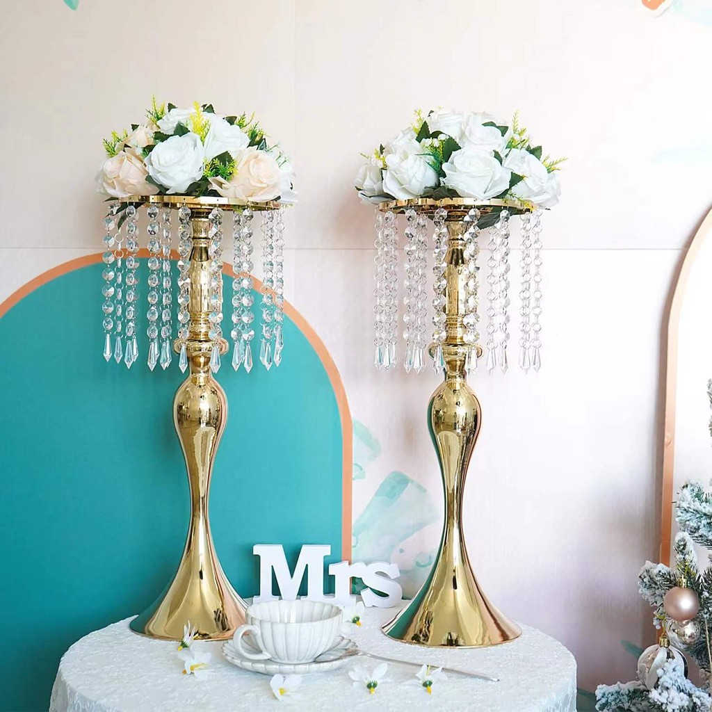 Jual Rumbai Vas Bunga Crystal Candlestick Kandil Berdiri Kristal ...