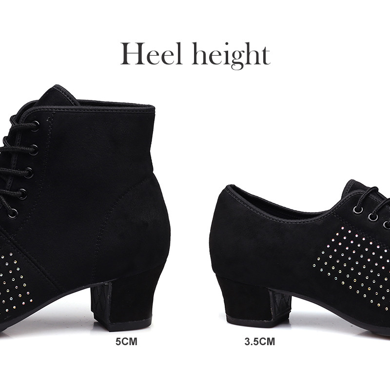Women Girls Latin Dance Shoes Low-heeled Ballroom Tango Shoes Soft Bottom – buy the best products in the online store