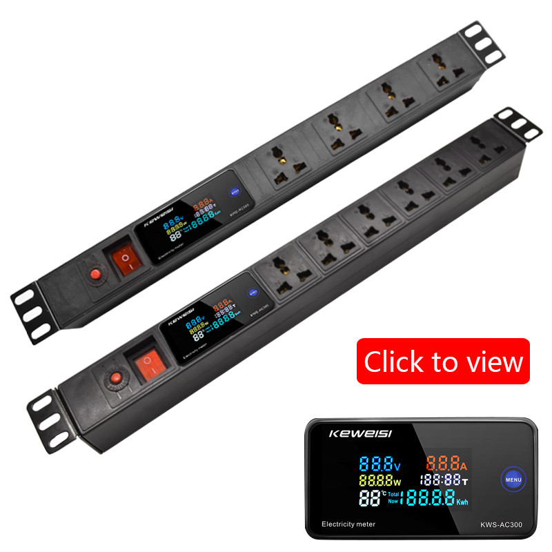 Jual 19 inch Rack Mount PDU Power Strip 4/6 Ways Universal Socket ...