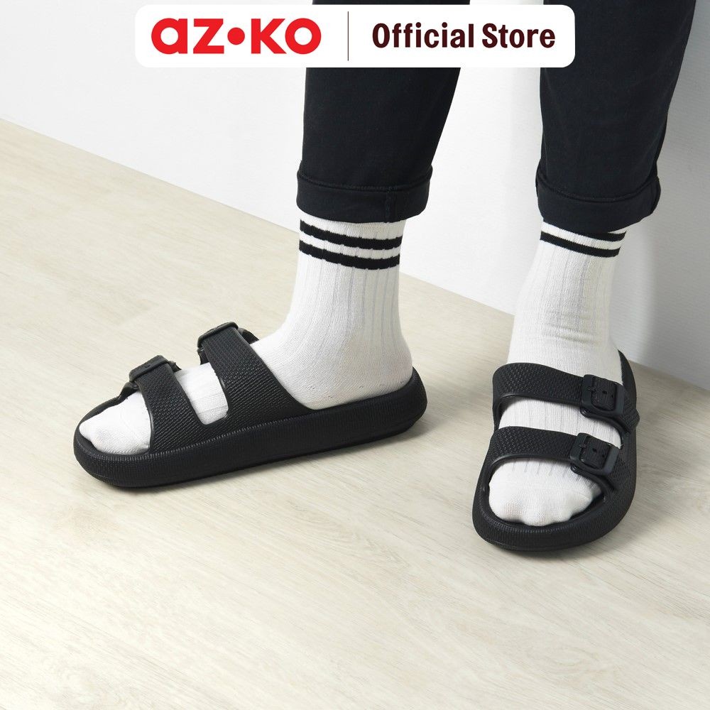 Jual AZKO Ataru Ukuran 44/45 Sandal Double Strap Thick Slides - Hitam ...