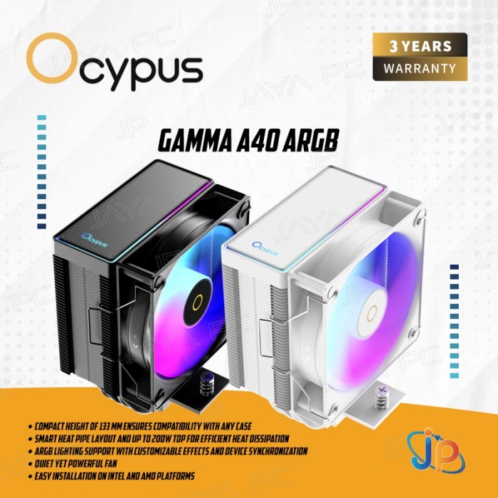 Jual Ocypus Gamma A40 ARGB - CPU Air Cooler Fan Intel & AMD | Shopee ...