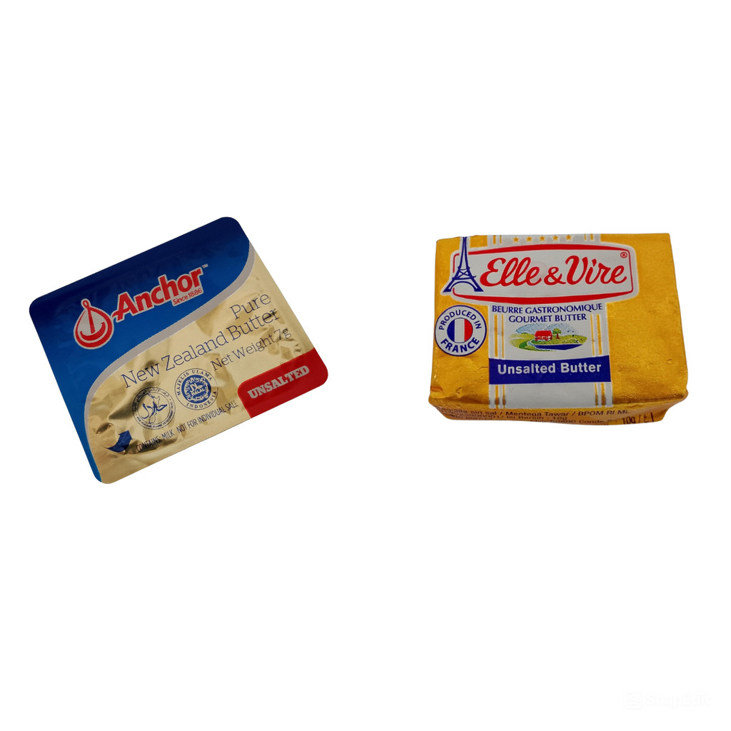 Jual Anchor / Elle & Vire Unsalted Butter 10 Mini Cups 7gram - Free ...