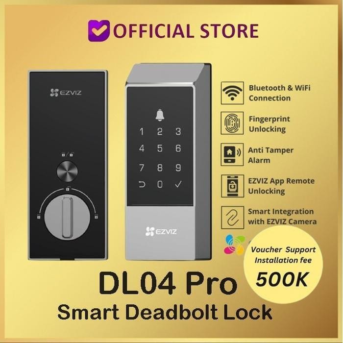 Jual Ezviz DL04 Pro Smart Deadbolt Lock WiFi Dl 04 Pro | Shopee Indonesia