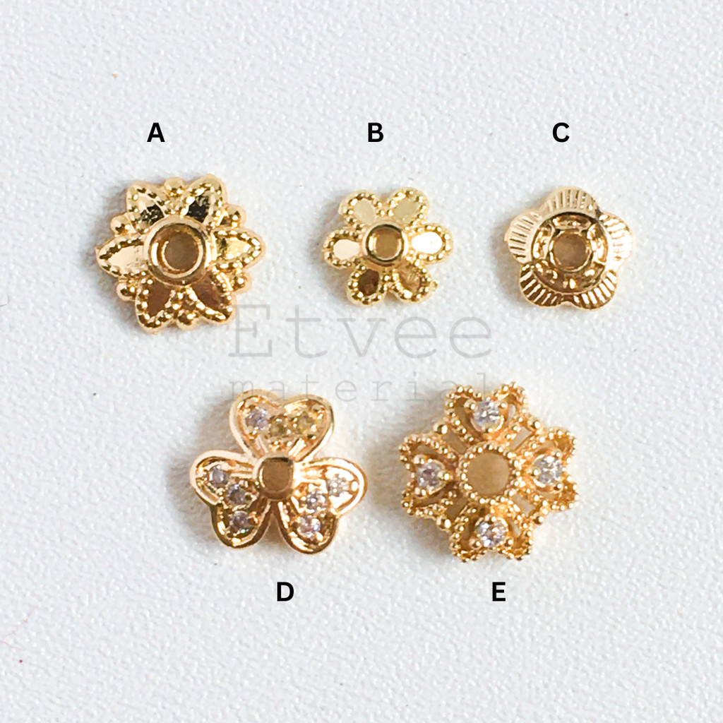 Jual bead cap cangkang mahkota mutiara manik mote Bunga kecil | Shopee ...