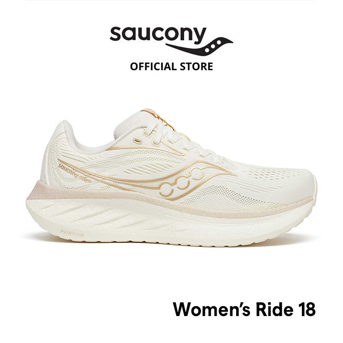Jual Sepatu Lari Wanita SAUCONY Shoes Ride 18 Women Vanilla