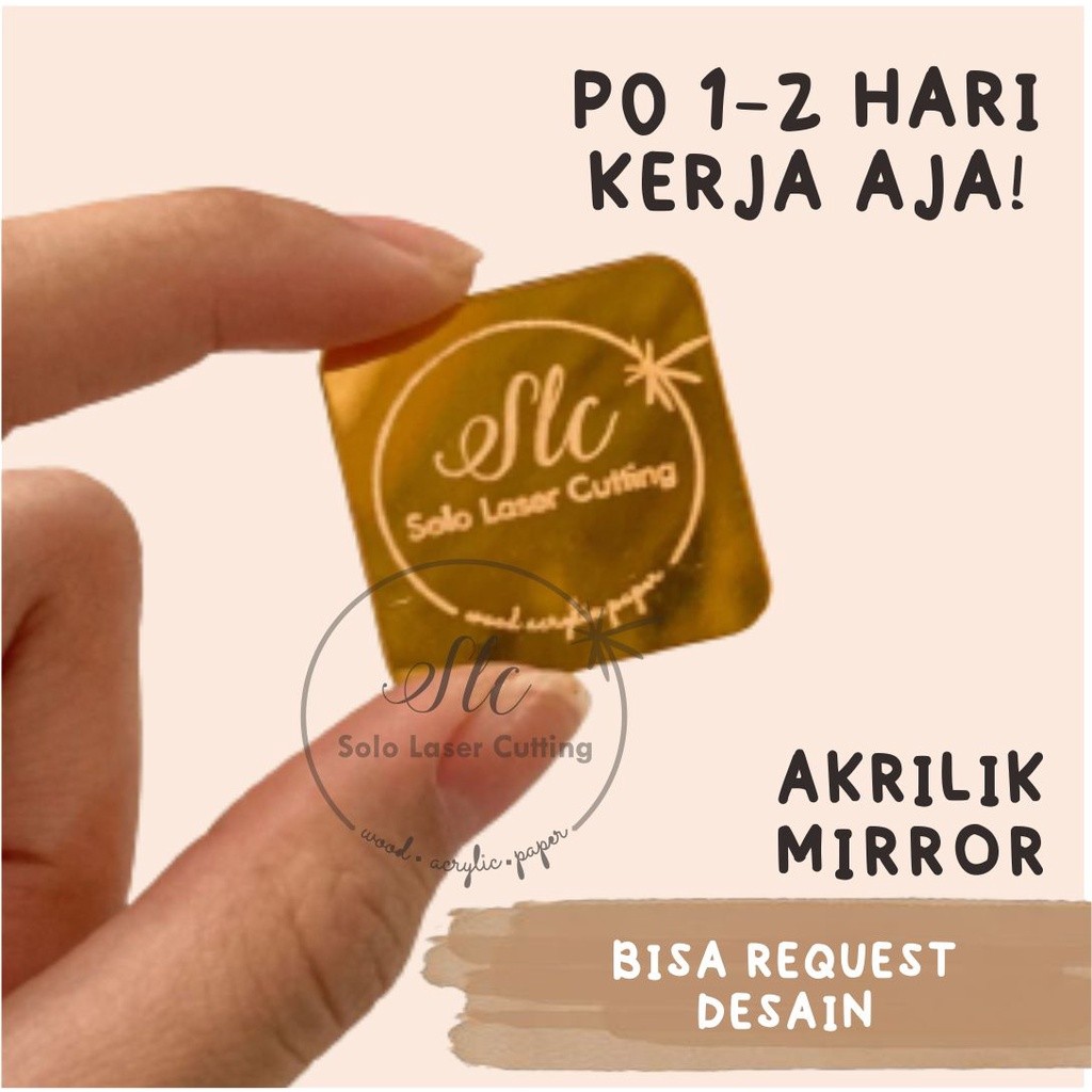 Jual Label : 5*1cm akrilik mirror gold LABEL AKRILIK MIRROR / LABEL ...