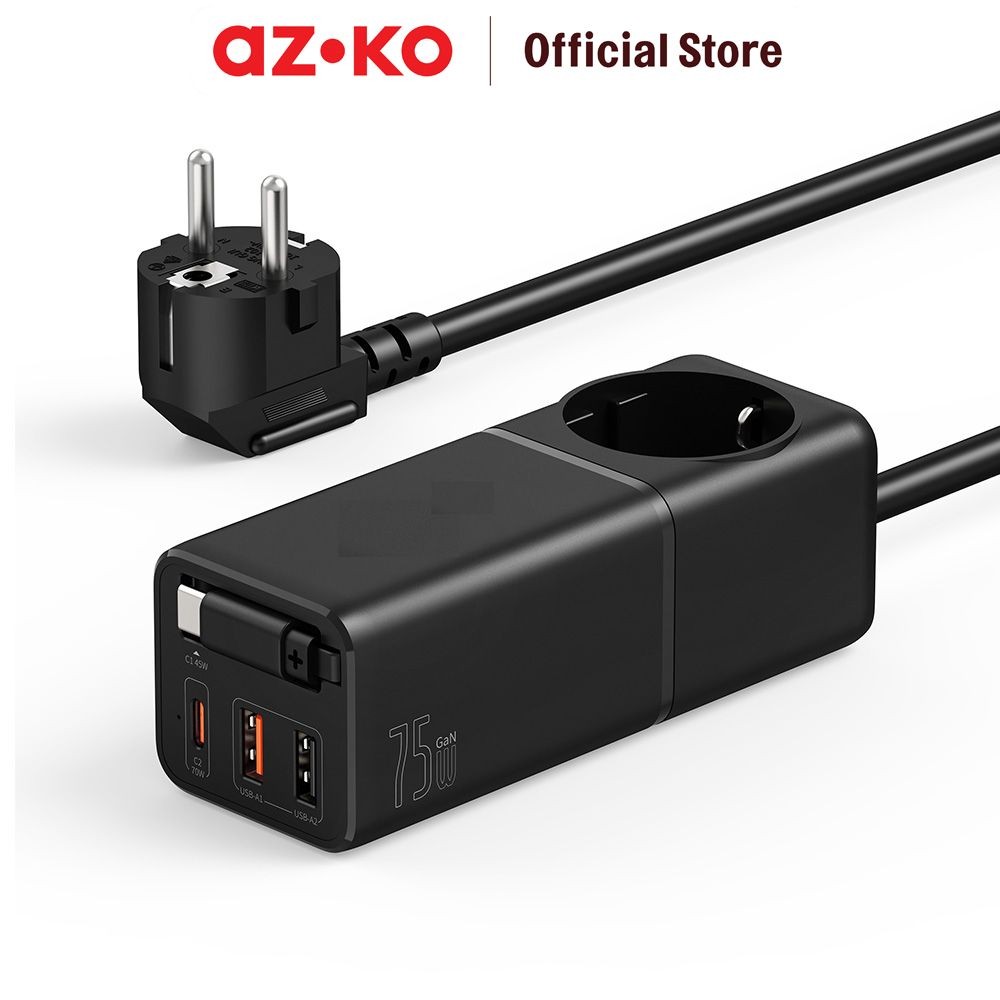 Jual AZKO Krisbow Desktop Charger Gan 75 watt Dengan Soket & Kabel ...