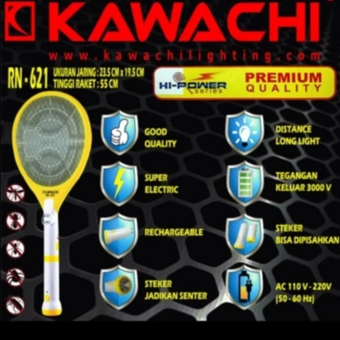 Jual Kawachi Raket Nyamuk Cas + Senter RN-621 / Rechargeable Mosquito ...