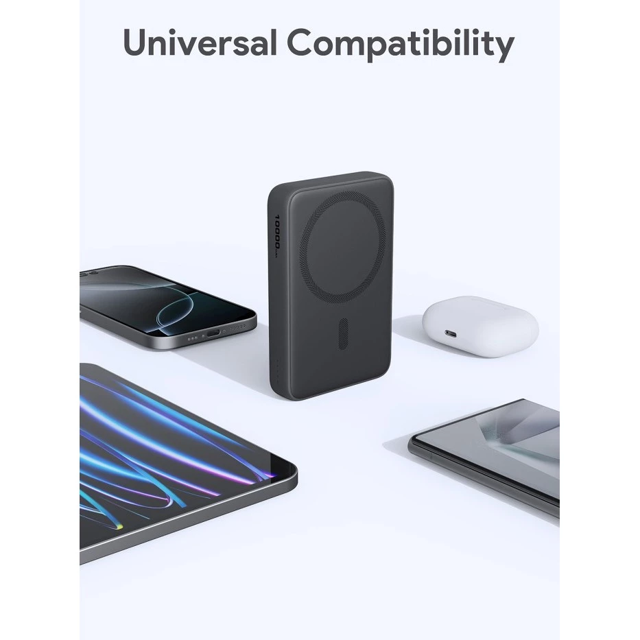 AUKEY Magnetic Wireless Powerbank Magsafe 10000mah USB-C 20W PD 3.0 MagFusion 10000 Series PB-MS04
