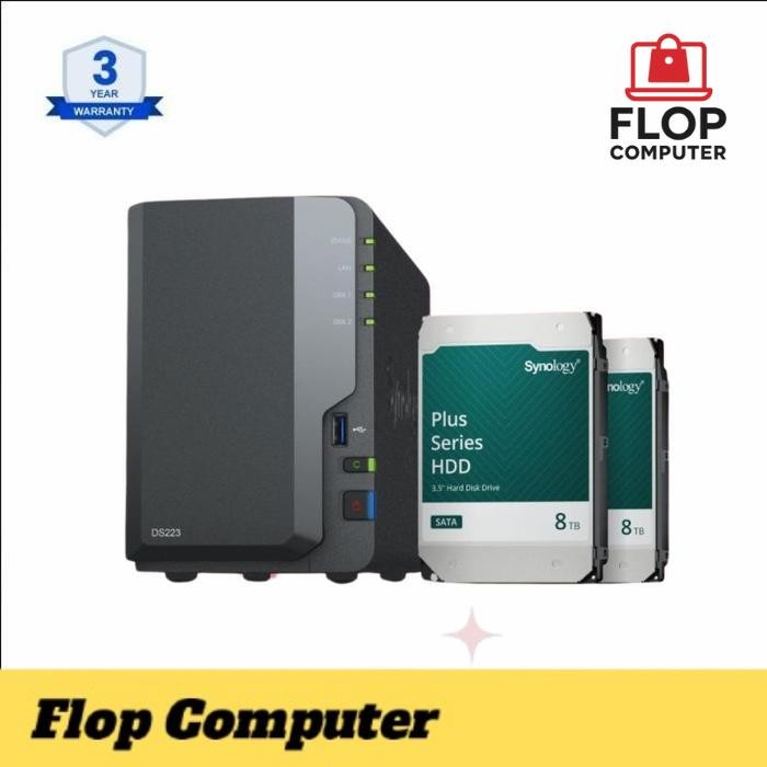 Jual Bundling Synology DS223 DiskStation 2-BAY NAS + HAT3310-8TB x 2PCS ...
