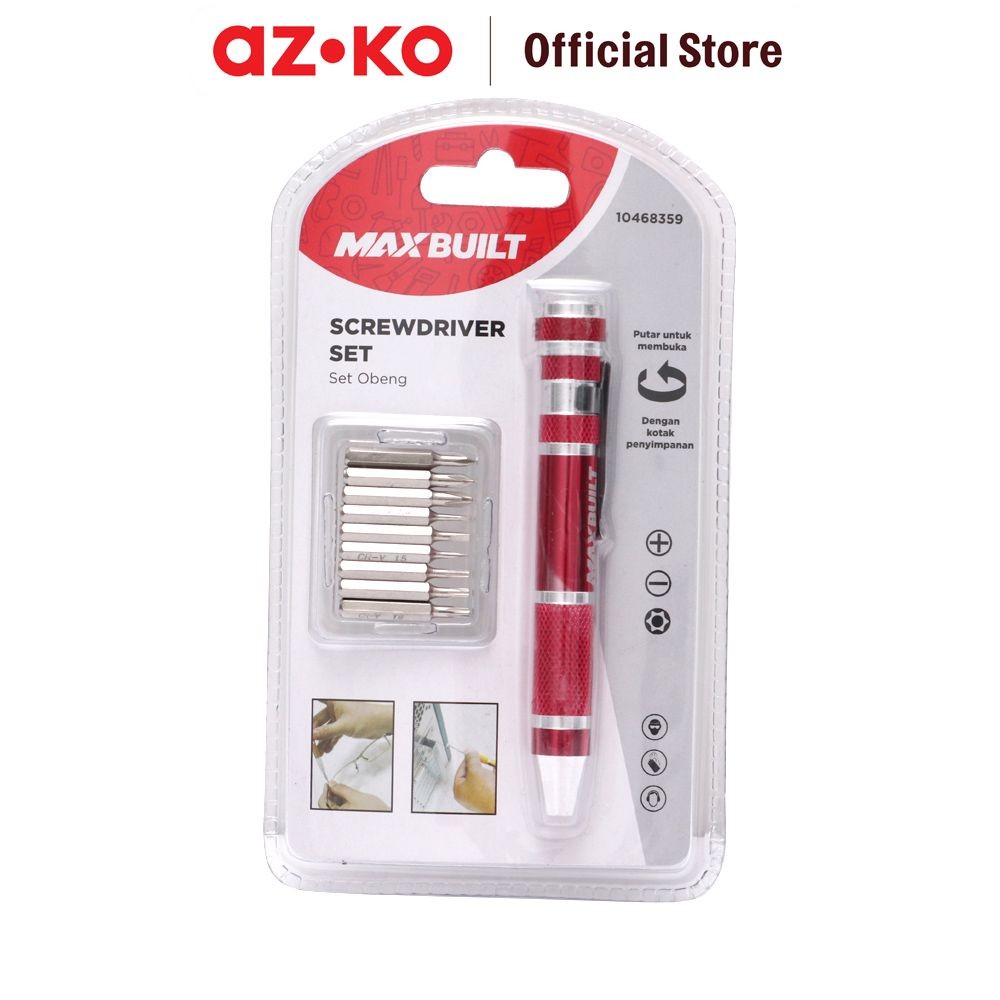 Jual AZKO Maxbuilt Set Obeng Multifungsi 9 In 1 Screwdriver Alat ...
