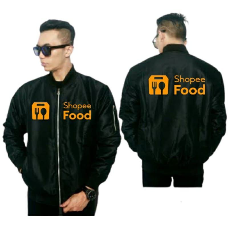 Jual JAKET BOMBER HITAM SOPII MAKANAN/SFDT KEREN SIMPLE | Shopee Indonesia