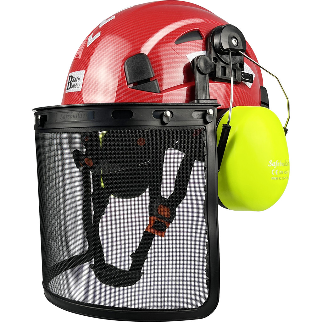 Jual New Forestry Safety Helmet With Visor Mesh Face Shield Chainsaw ...