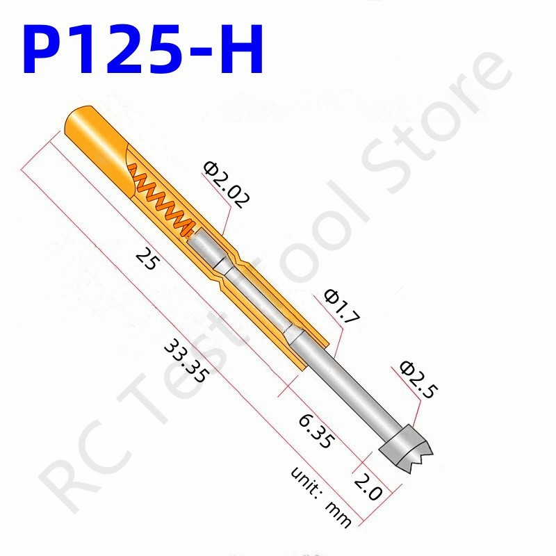 Jual 100PCS P125-H Spring Test Probe Test Pin Pogo Pin Electronic PCB ...