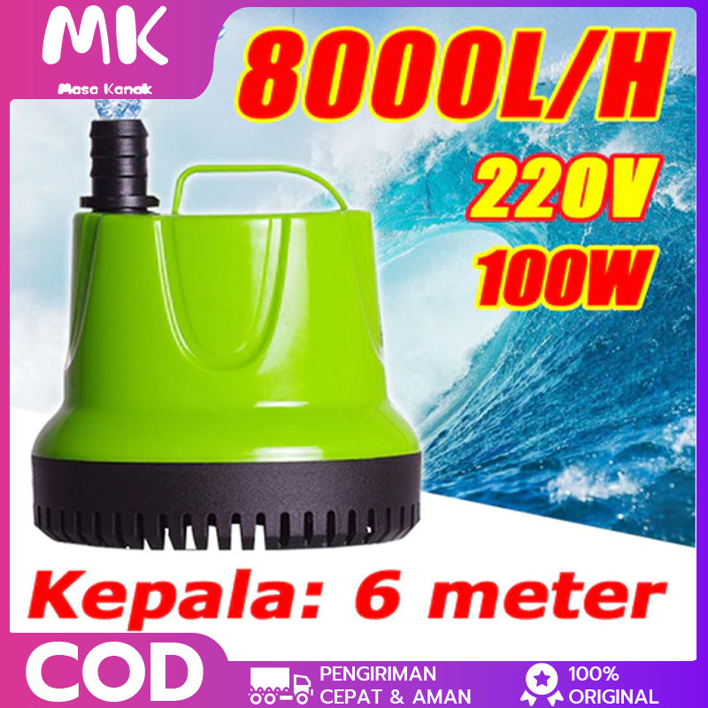 Jual 8000L/H Pompa Air 10 Tahun Tidak Buruk Pompa Air Celup Aquarium