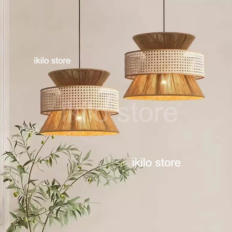 Jual Lampu Gantung Anyaman Gaya Jepang Wabi-Sabi, Desain Retro Tali ...